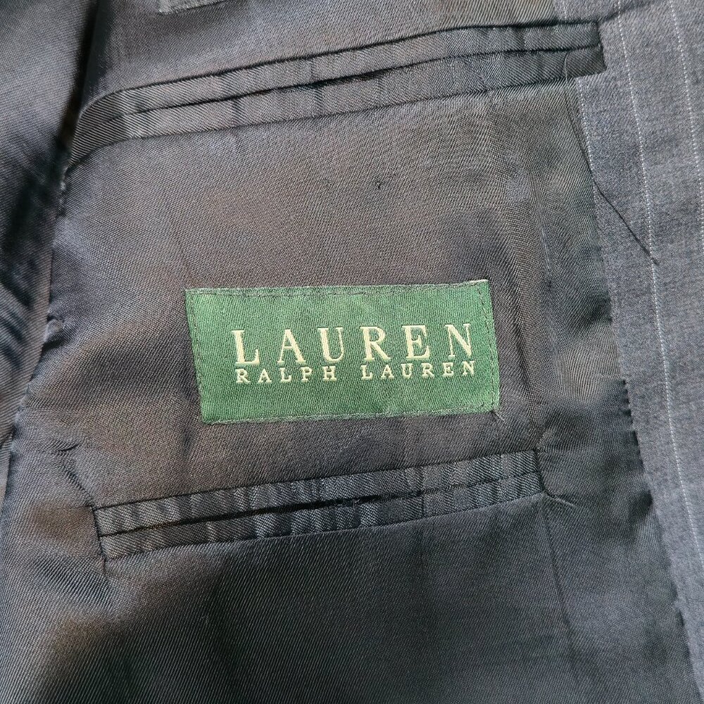 Ralph Lauren Blazer 100% Virgin Wool Pinstripe Made in Canada Size 44L - Picture 5 of 9